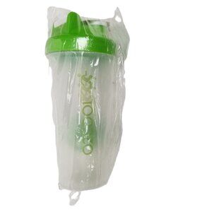 O2COOL 20 oz Green Protein Shaker Bottle Mixing Ball BPA Free New Gym Fitness